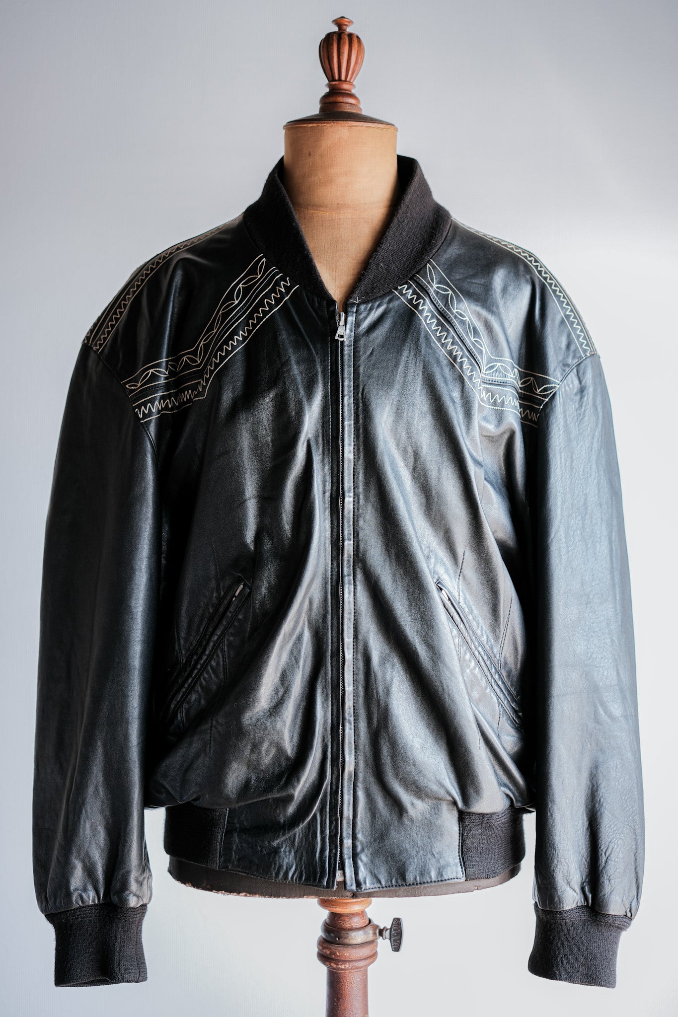 80's】Old SERAPHIN Lamb Leather Blouson Size.56