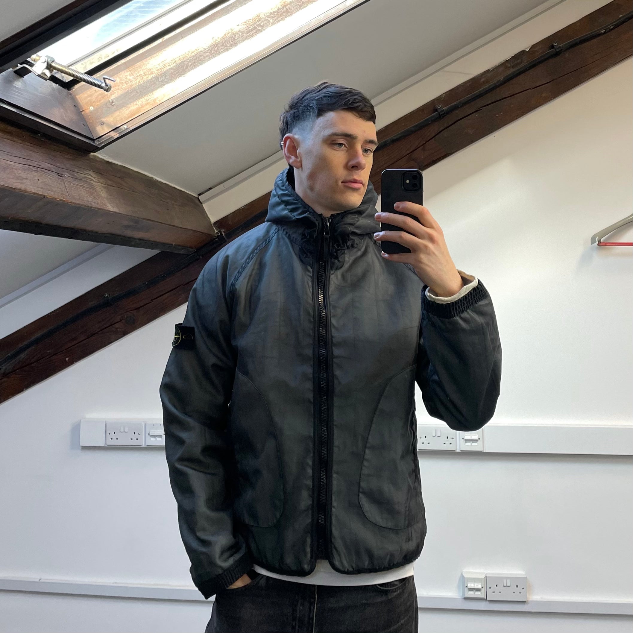 Stone Island Grey AW03 Nylon Monofilament Hooded Jacket – ajpg_shop