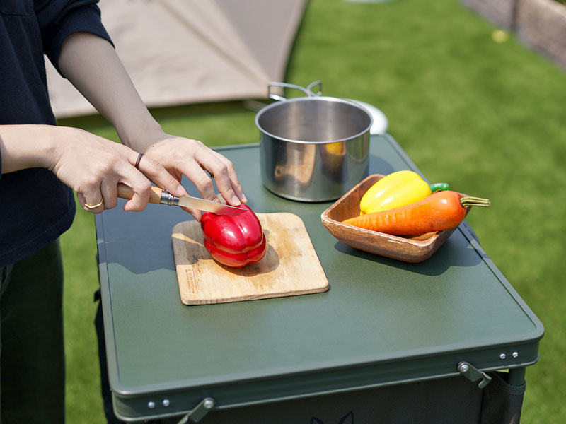 マルチキッチンテーブル（カーキ） TB1-38-KH - DOD（ディーオーディー