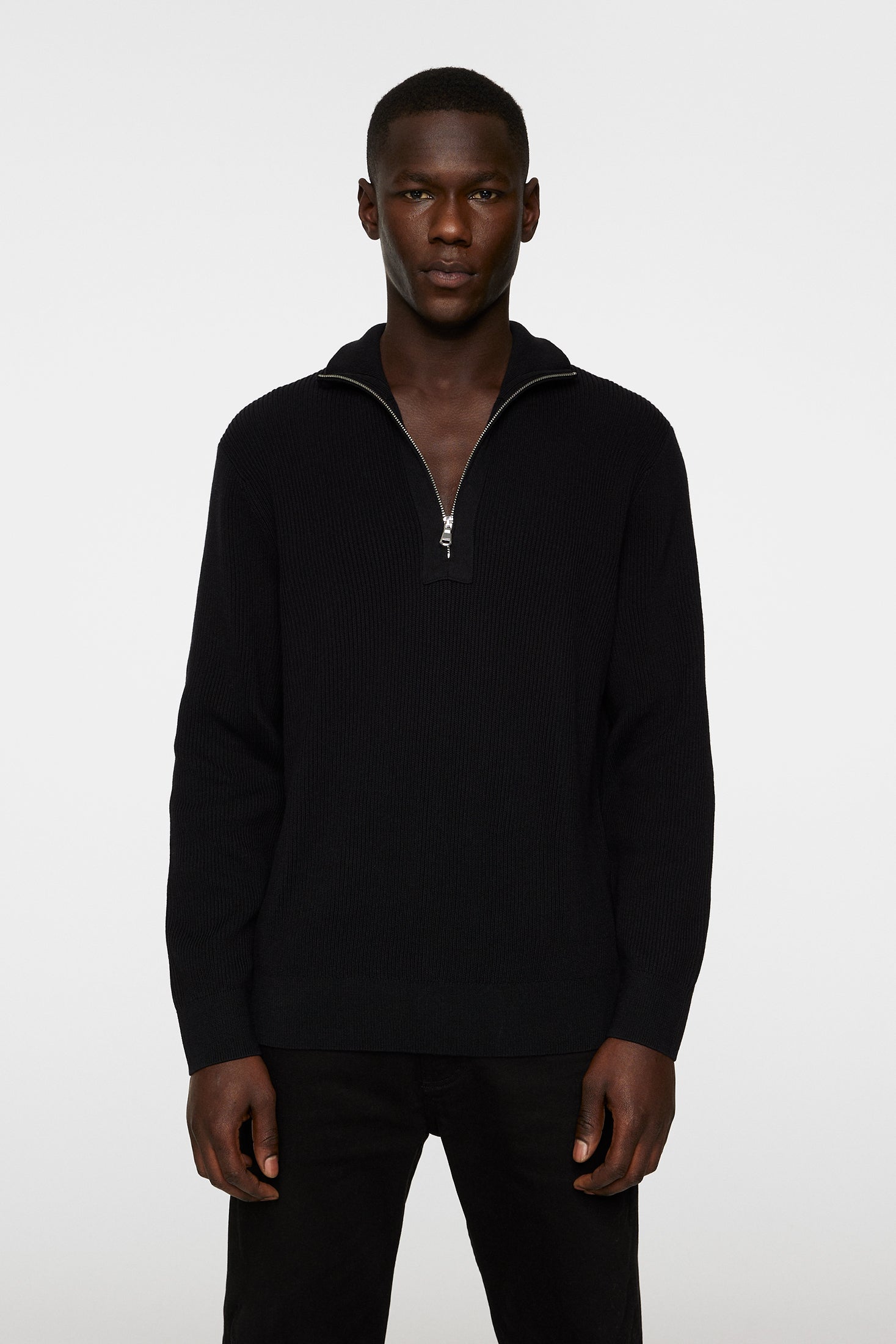 Alex Half Zip Knitted Sweater / Black – J.Lindeberg