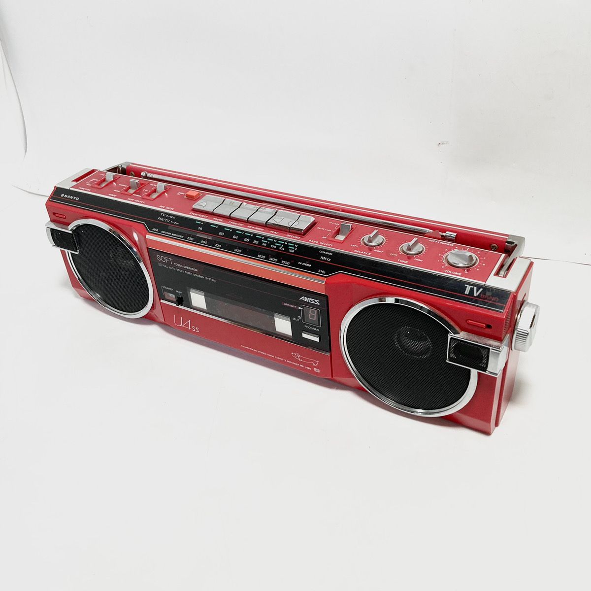 SANYO サンヨー MR-U4SS(R) レッド 昭和レトロ ラジカセ おしゃれな