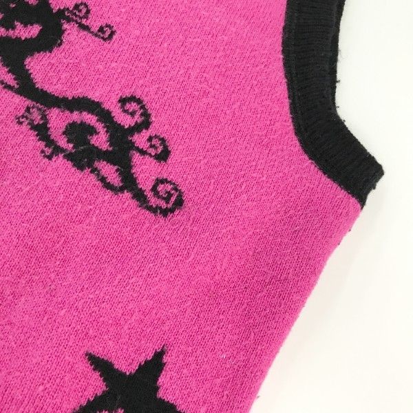 DANCE WITH DRAGON ダンスウィズドラゴン ニットベスト 総柄 ピンク系