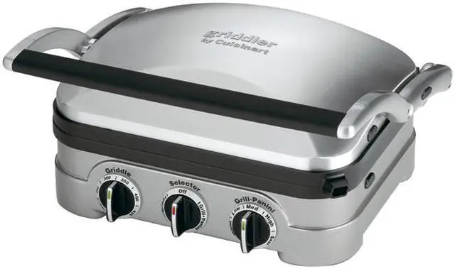 Cuisinart GR-4N 5-in-1 Griddler, Silver, Black Dials - Newegg.com