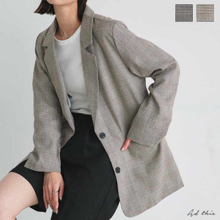 グレンチェックテーラードジャケット[品番：ADEW0004684]｜ad thie