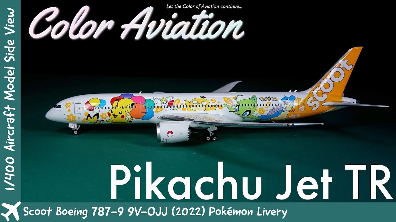 1/400 Scale Model Aircraft Scoot Pikachu Jet TR Boeing 787-9 9V