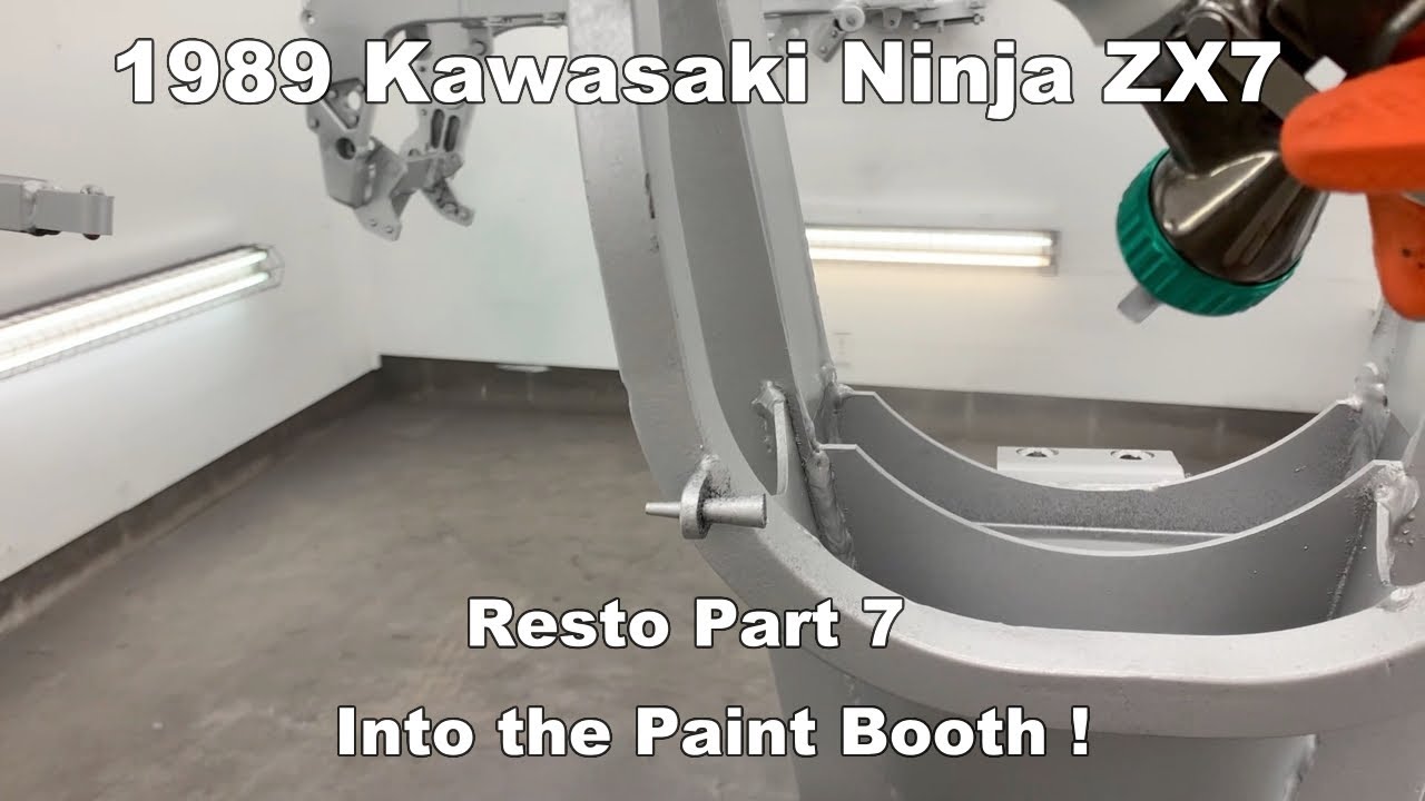1989 Kawasaki Ninja ZX7 - Restoration part 7 - painting the frame