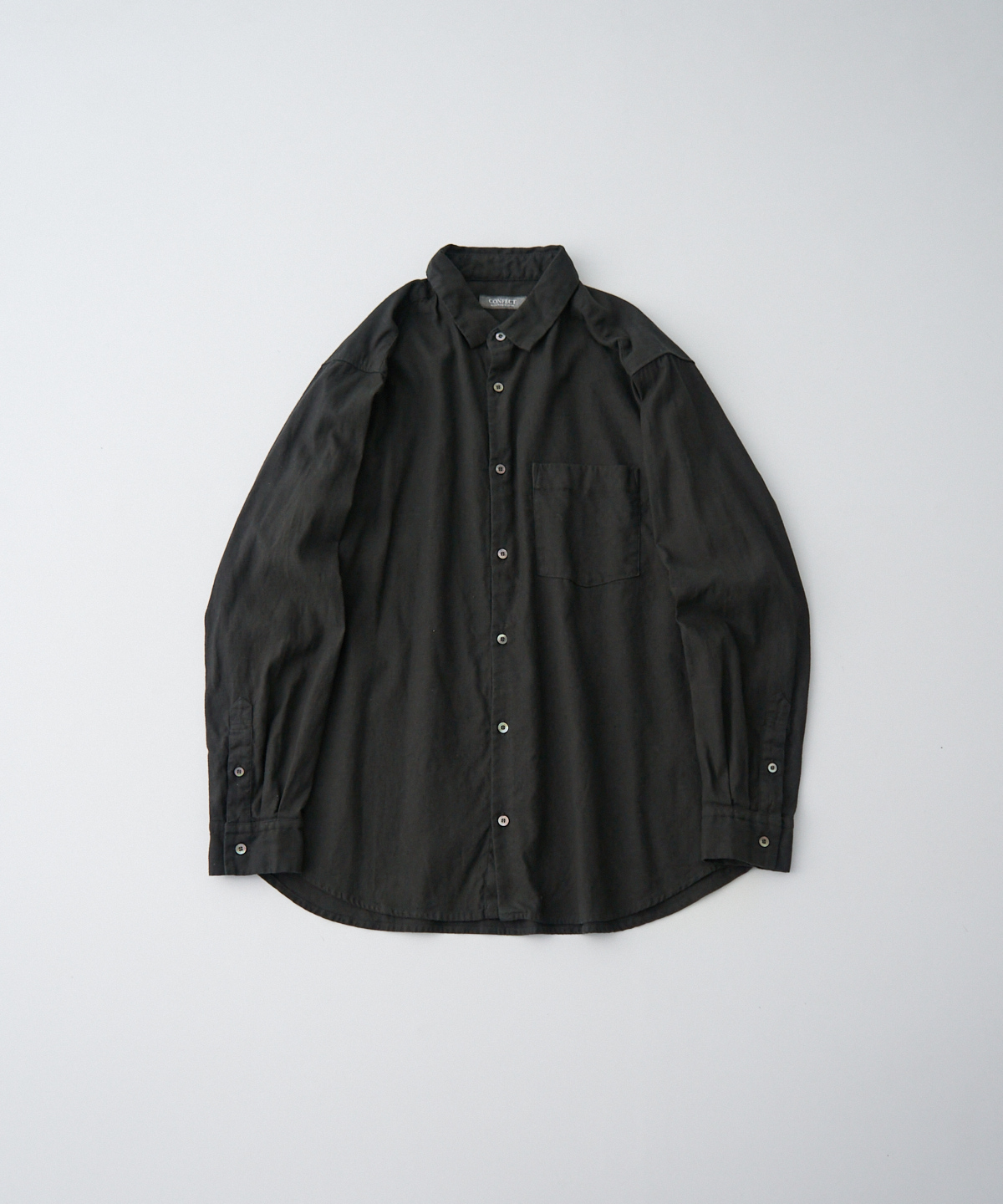 UpcycleLino] 起毛リネン レギュラーカラーシャツ｜nest Robe