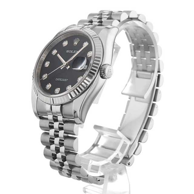 116234G ブラック ROLEX（ロレックス）デイトジャスト 10Pダイヤ 中古