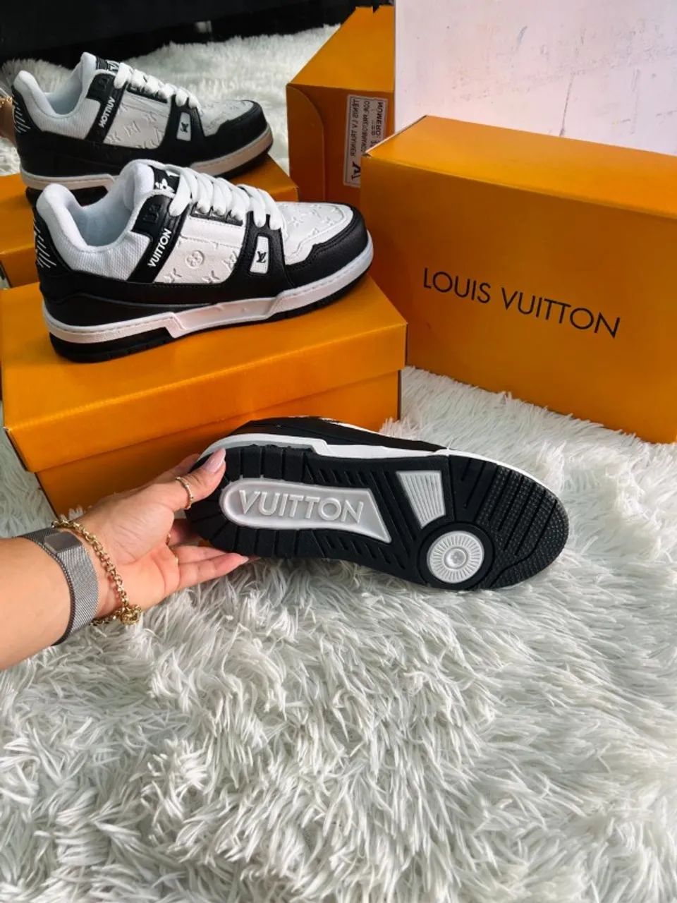 Tênis Louis Vuitton Preto Branco 34 ao 43 - Calçados - Gamas, Nova