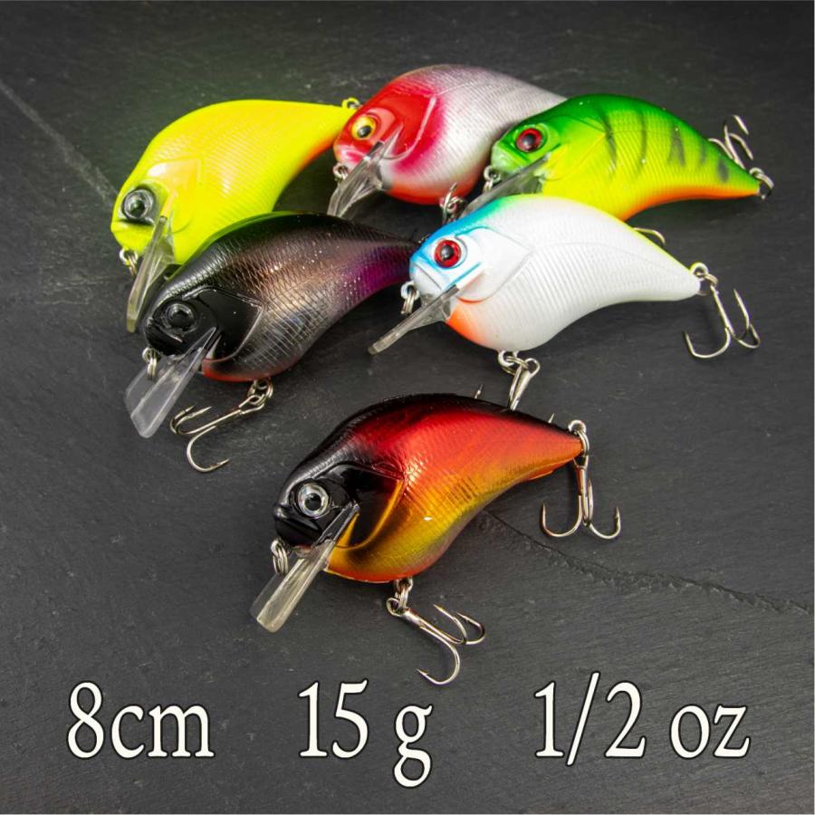 クランクベイト 丸い ラトル入り 15g 1/2oz 8cm ルアー ブラックバス