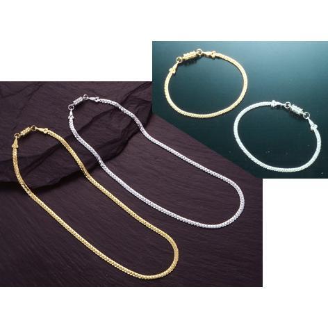 医療用具取得 磁気ネックレス メンズ 約45cmと ブレスレット 約18cm お