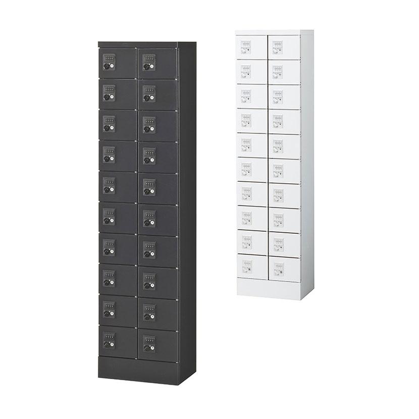 貴重品ロッカー 鍵付き ダイヤル錠 20人用 2列10段 小物入れロッカー