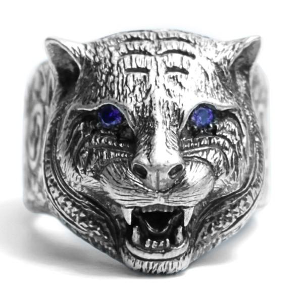 GUCCI（グッチ） ガーデンキャットヘッドシルバーリング メンズ 524585