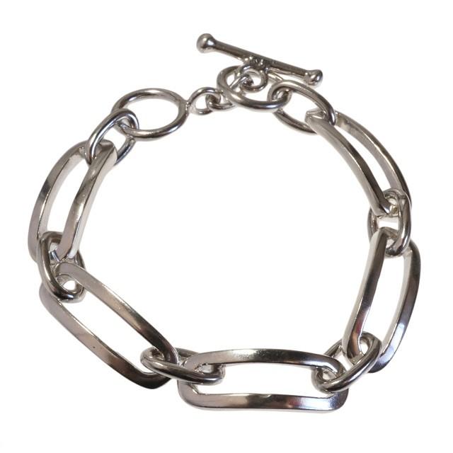 シルバー925 ブレスレット 極太 無骨 アズキコンビチェーン あずき