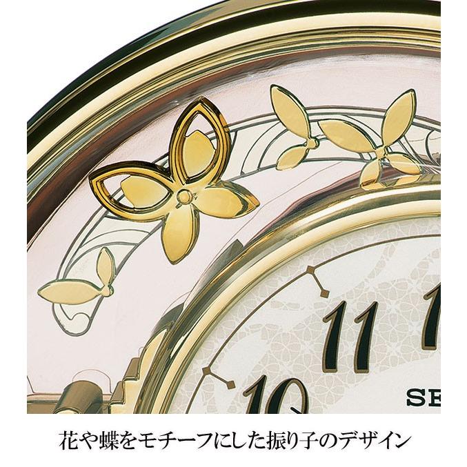 セイコー 置き時計 飾り振り子付 金色光沢 PW428G 取り寄せ品 : 木馬