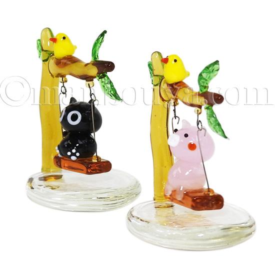 ミニチュア ガラス細工 動物 置物 インテリア雑貨 フォーカート