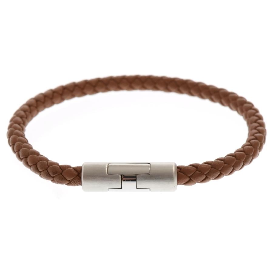 HERMES（エルメス） パズルH レザーブレスレット ゴールド ブラウン