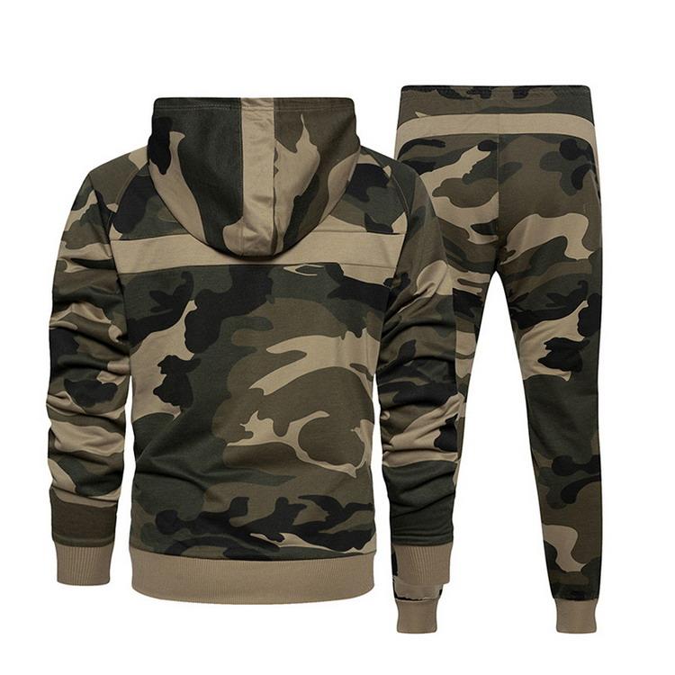 メンズ スウェット上下セット ジャージ 上下 迷彩柄 パーカー+ジョガー