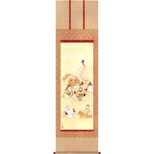 掛け軸 赤富士 (横山香秋) 【掛軸】【一間床・半間床】【赤富士