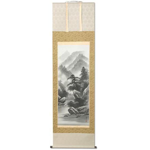 2/18〜2/25☆ポイント2倍！】掛軸 掛け軸 水墨山水 田中芳園作 : 人形