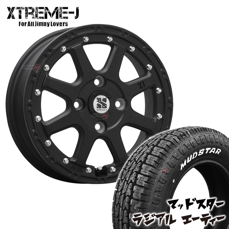 XTREME-J 14x4.5J 4/100 ET43 フラットブラック マッドスター RADIAL M