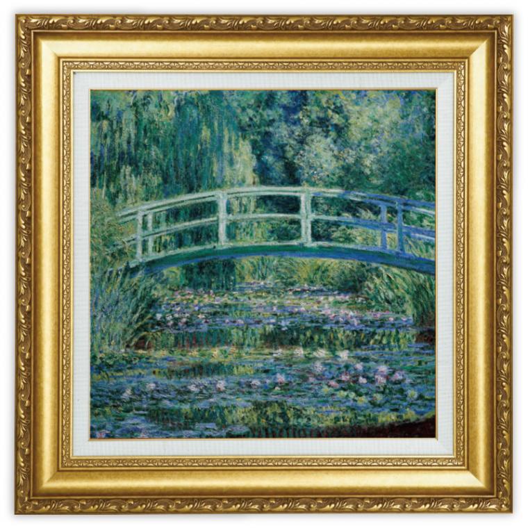 モネ 「睡蓮と日本橋」 S6号スクエア 立体複製名画 【ポイント5％還元