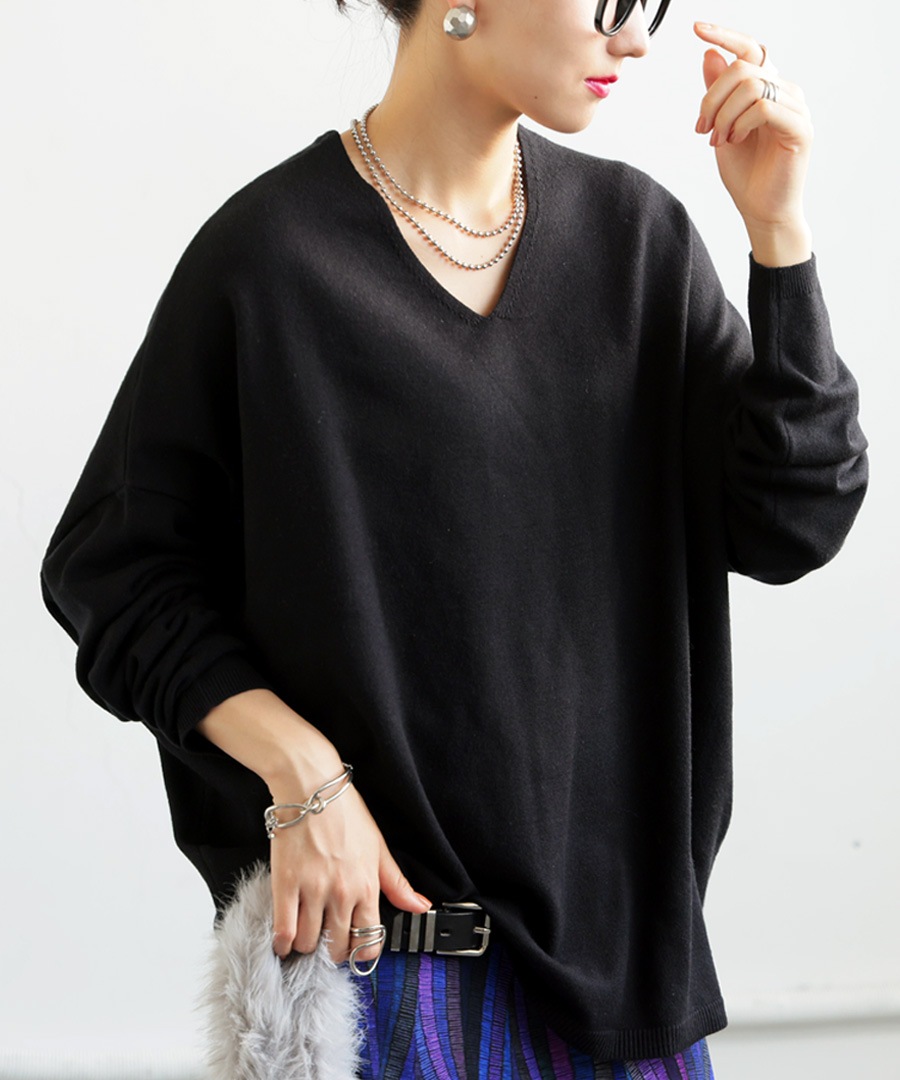 ニット レディース 長袖 ハイゲージ 美シルエット 無地・再入荷 メール