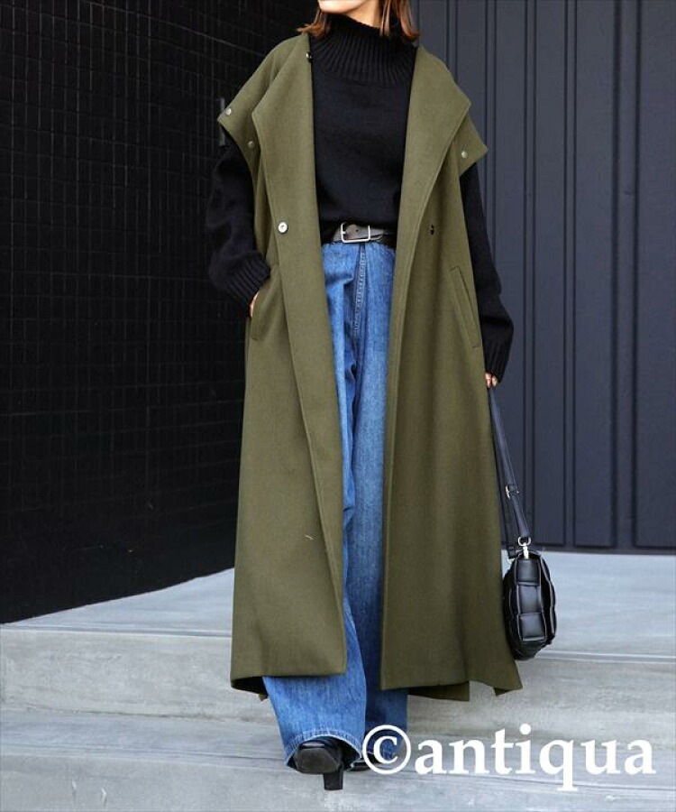 2WAY ロングコート レディース アウター コート 送料無料・メール便