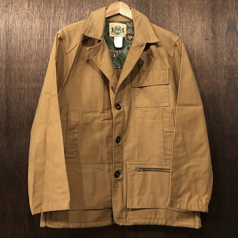 Ideal Vintage Hunting Jacket Mastard Animal pattern Deadstock あい