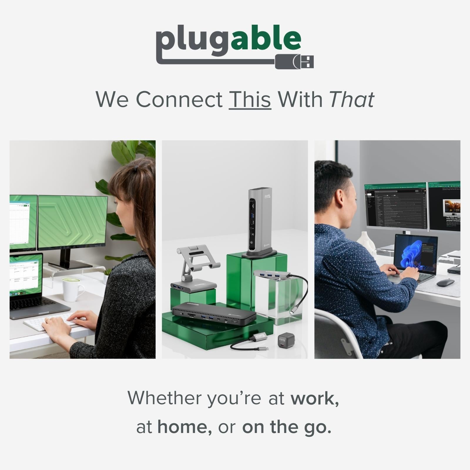 Plugable Universal Docking Station for Dual 4K Monitors ~ Plugable
