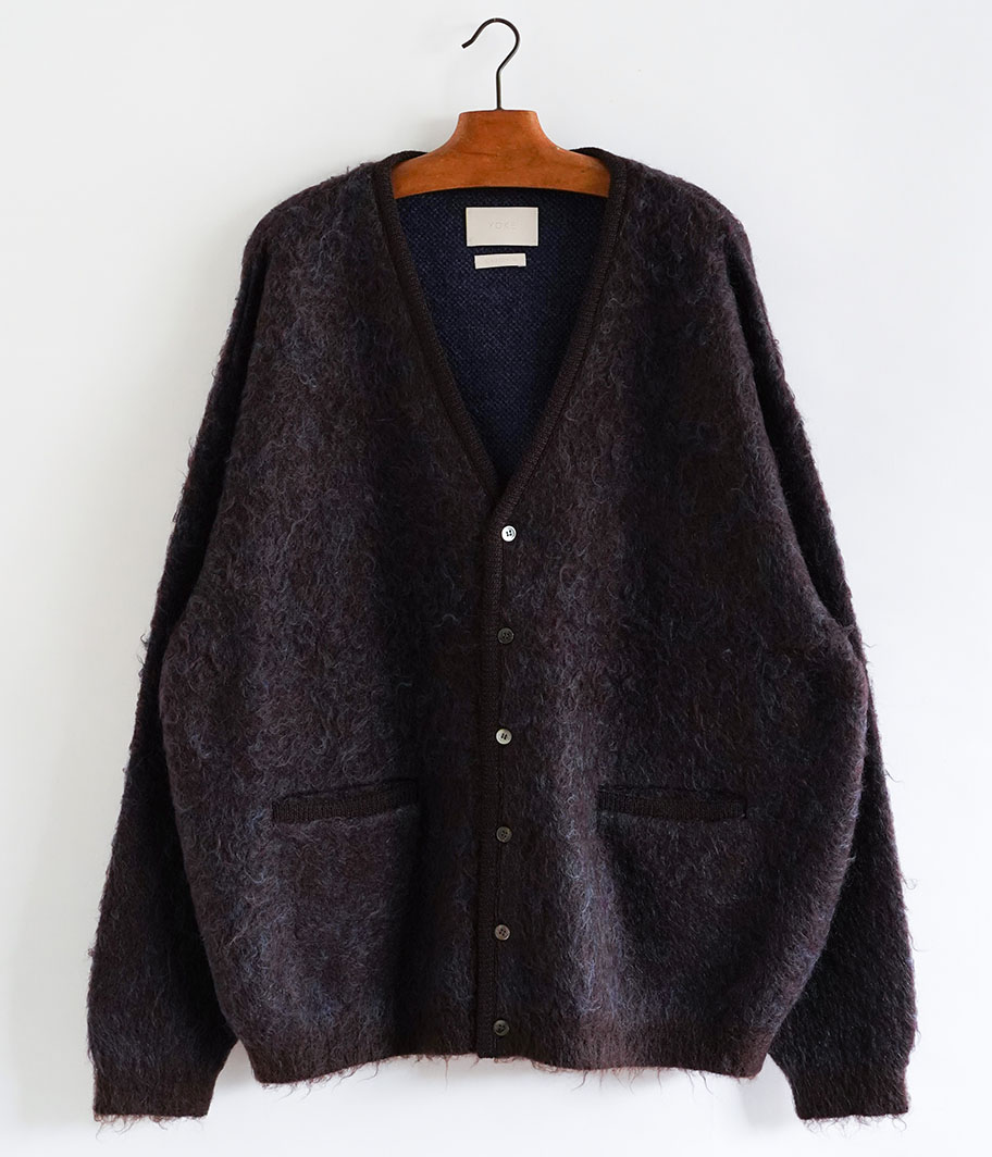 YOKE 3COLOR JACQUARD MOHAIR CARDIGAN [BROWN] - Fresh Service