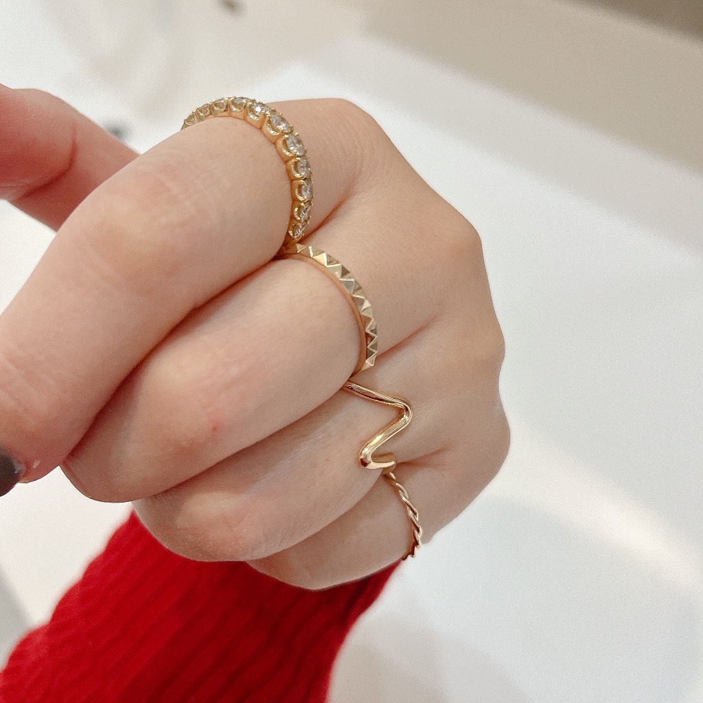 K10 YG PG WG 地金 ねじりデザイン リング 送料無料 10金 ねじれ