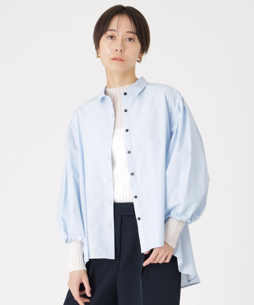 1枚着でも羽織りでも】バルーンスリーブオーバーシャツ(トップス