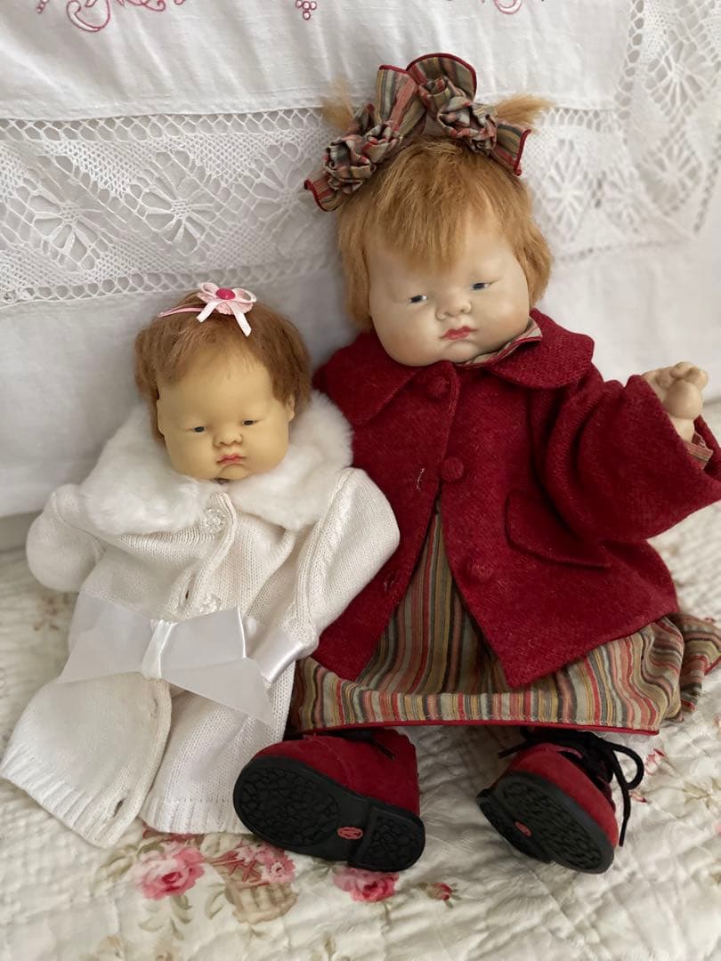 ♡1960年baby dearちゃん2人♡ お着替え付き アンティークドール ビスクドール ベビー