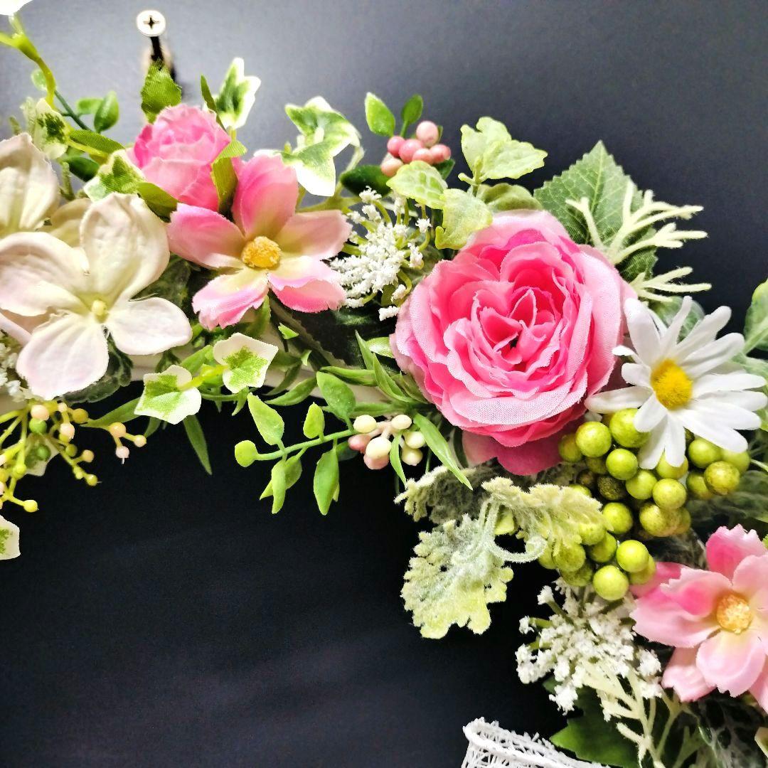 商品名【萌々】ゆきこ様専用♥ラナンキュラスとローズのフラワーリース