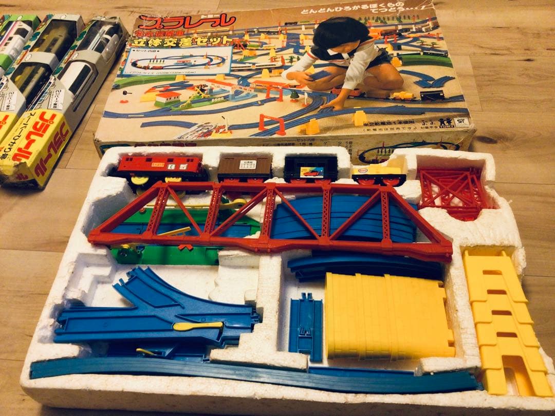 ◉1981年製◉トミー◉プラレール◉電気機関車立体交差セット他◉当時物